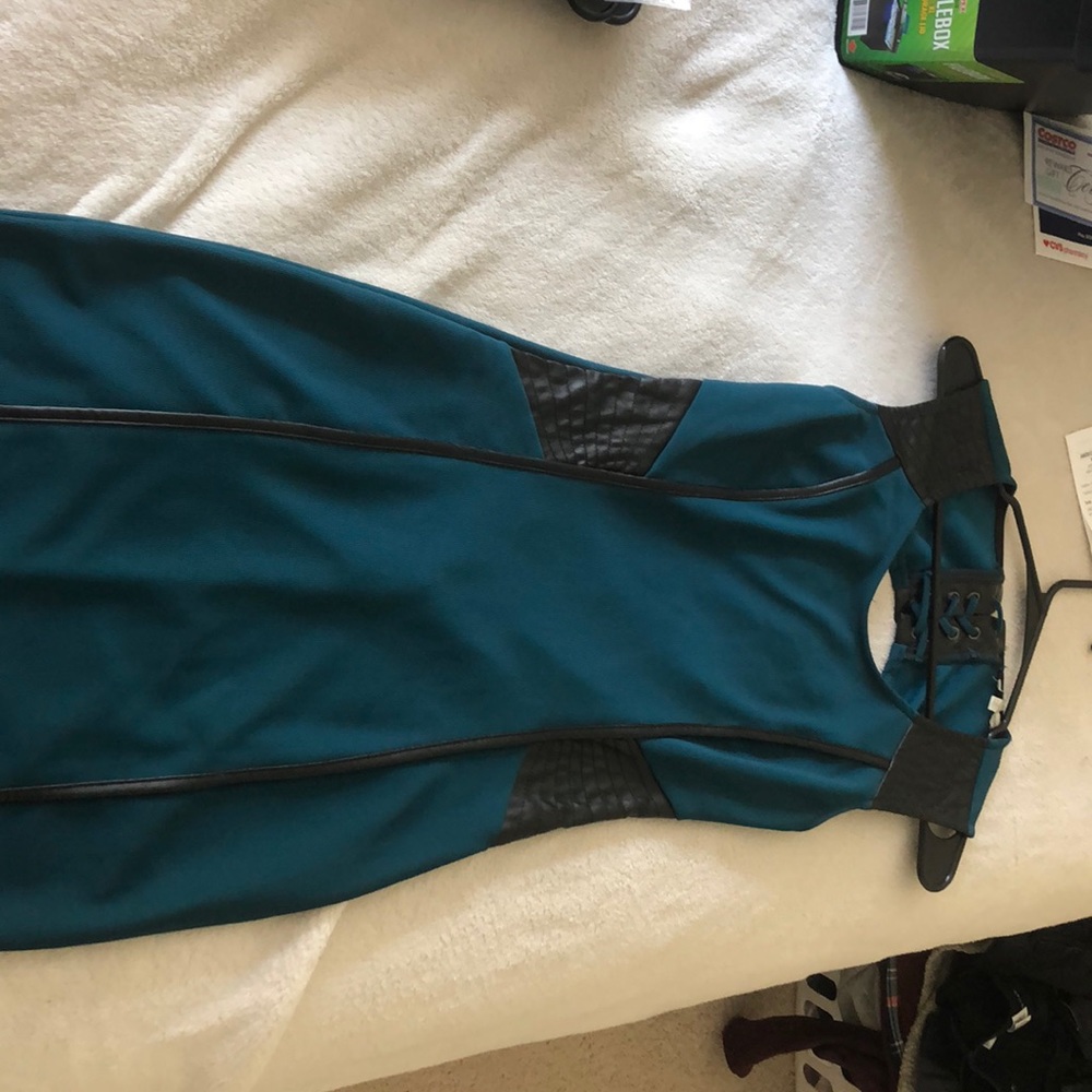 Blue and black dress
